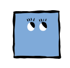 蓝色方形角色插画